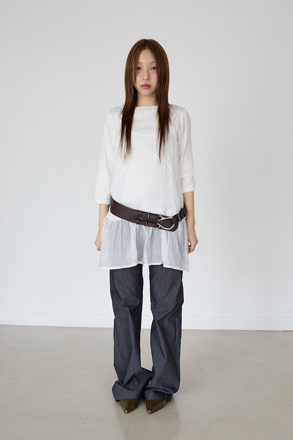 LAYERED SHIRRING BUSTIER