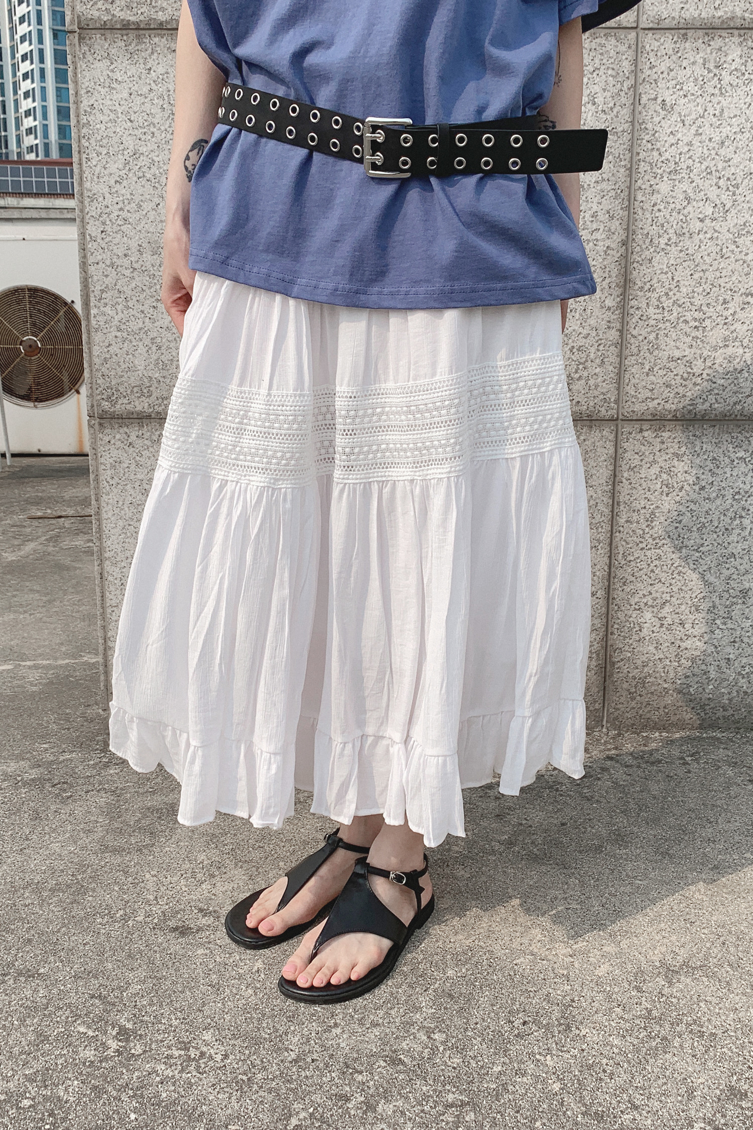 BOHEMIAN FRILL LONG SKIRT
