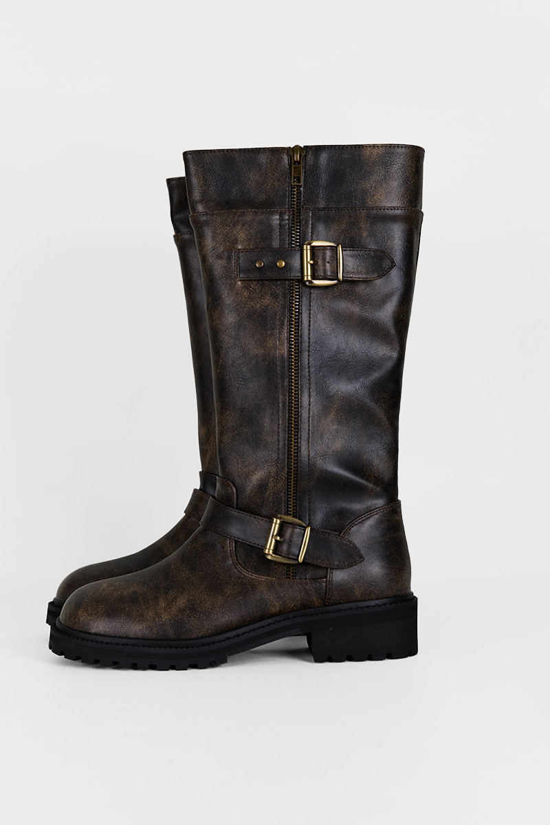 VINTAGE BUCKLE ROUND BOOTS