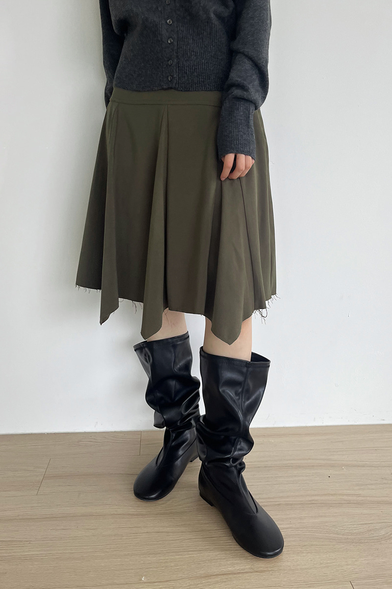 CUTTING SUEDE SKIRT
