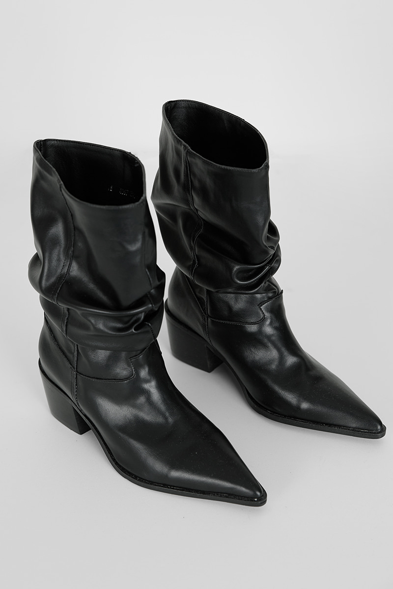 POINTED SHIRRING BOOTS