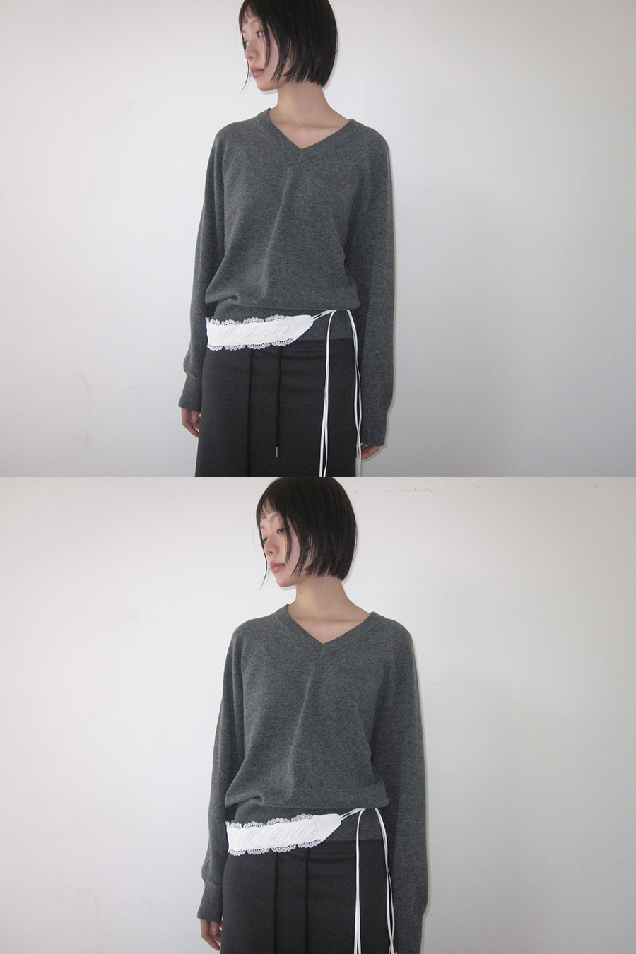 RAGLAN V WOOL KNIT