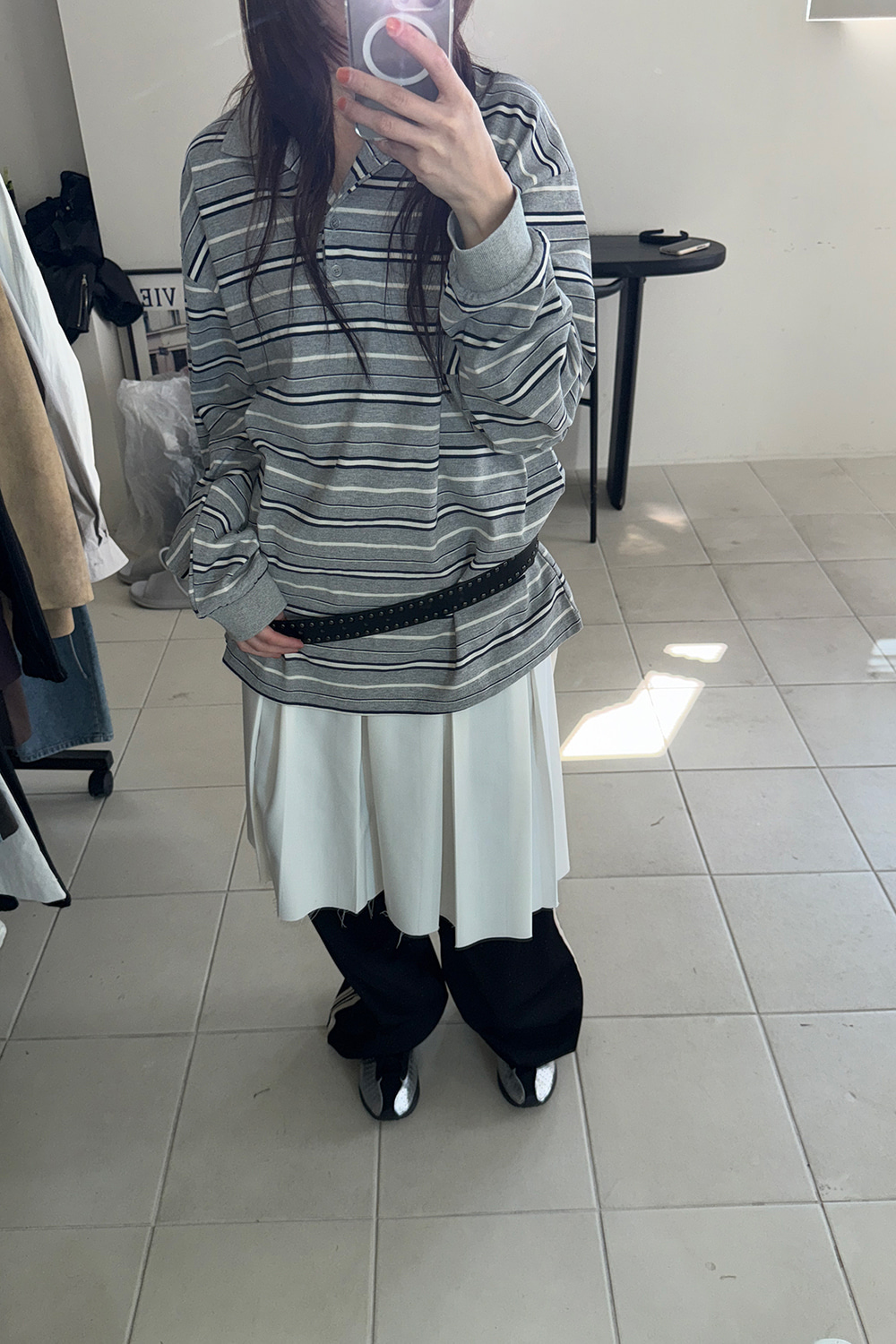 BUTTON PLEATED SKIRT 상세 이미지 9