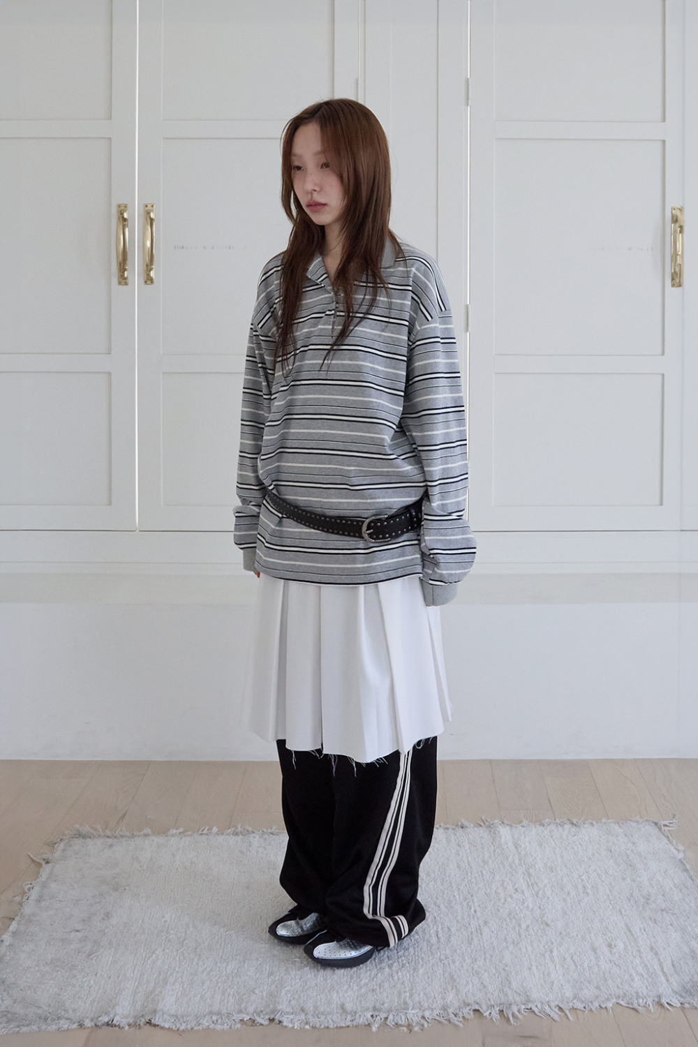 BUTTON PLEATED SKIRT 상세 이미지 3