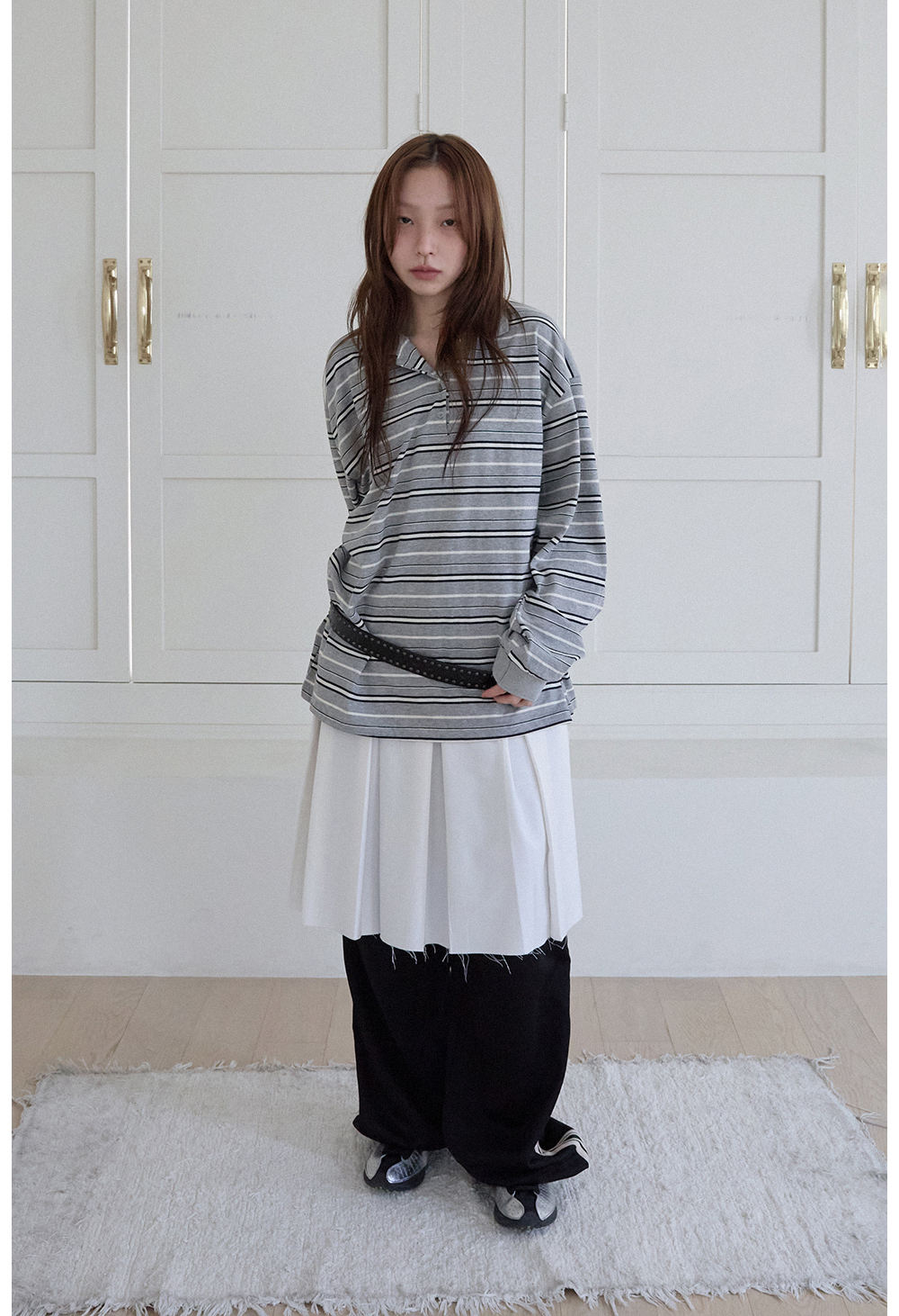 BUTTON PLEATED SKIRT 상세 이미지 2