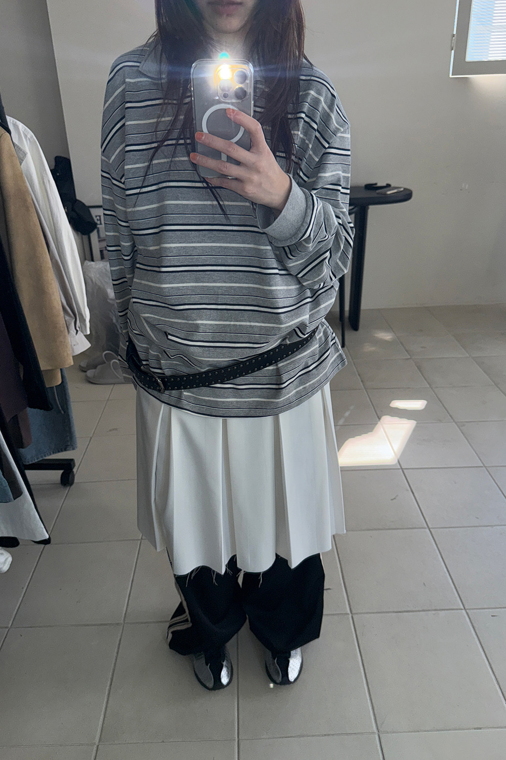 BUTTON PLEATED SKIRT 상세 이미지 7