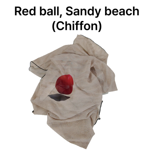 Red ball, Sandy beach - Chiffon Poster
