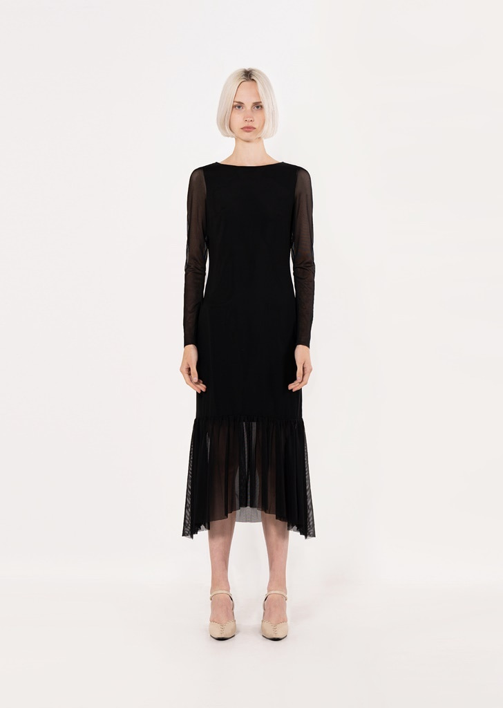 [에민앤폴] 블랙 마미드 헴 드레스