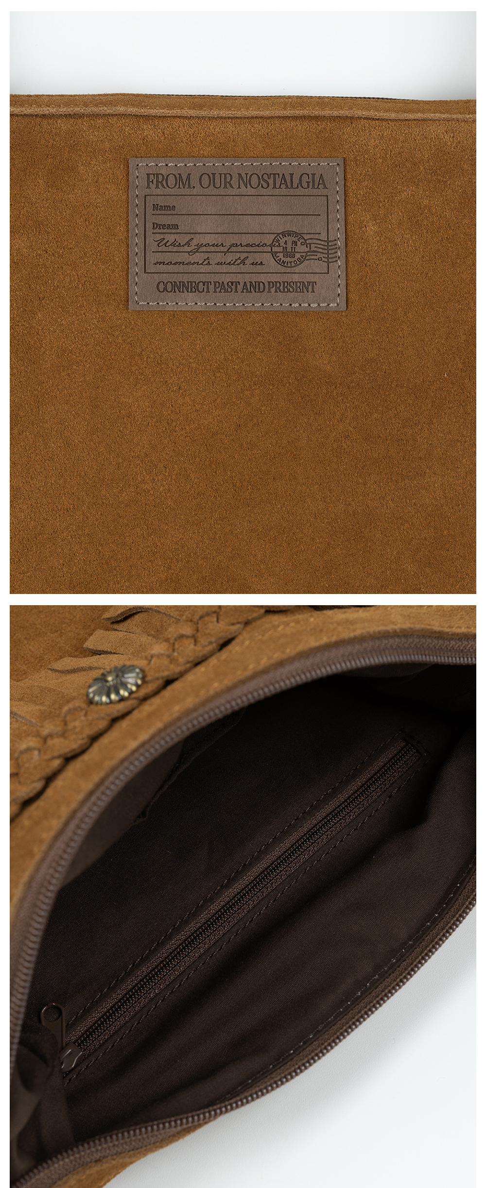 韓国商品/OURNOSTALGIA western real suede bag western real suede bag_Camel