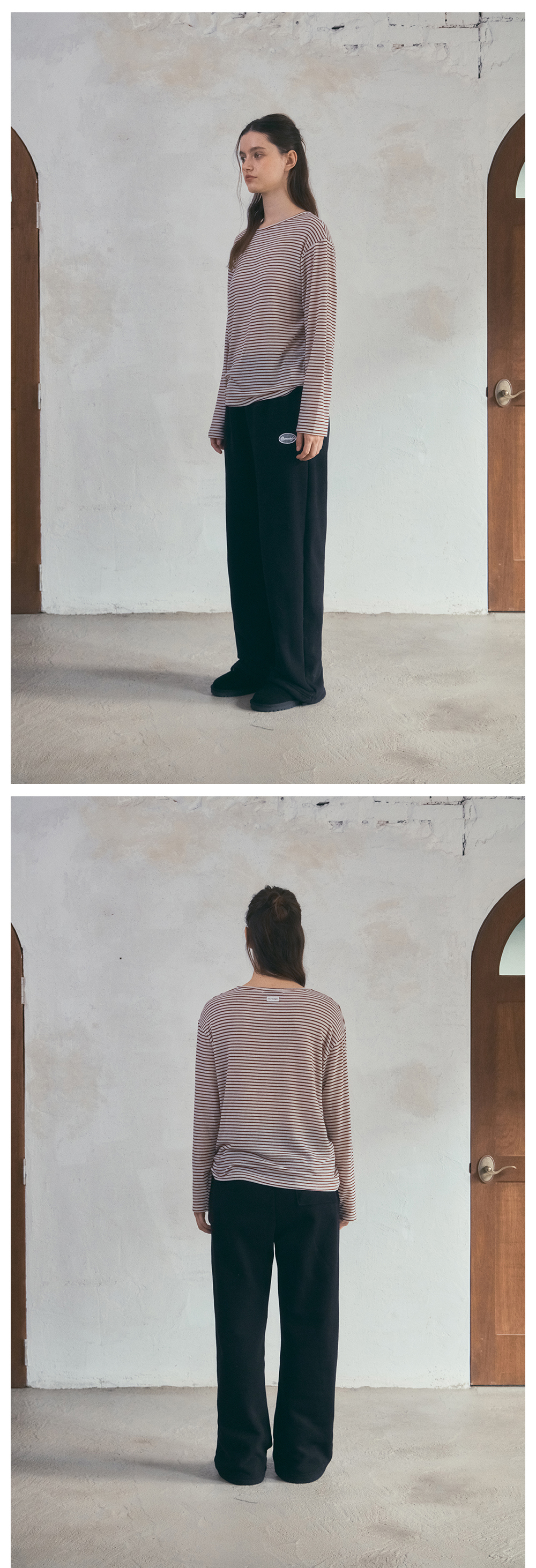 긴팔 티셔츠 모델 착용 이미지-S1L10