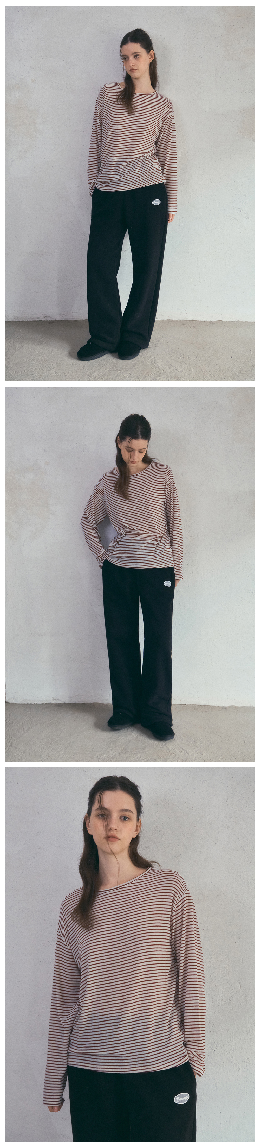 긴팔 티셔츠 모델 착용 이미지-S1L12