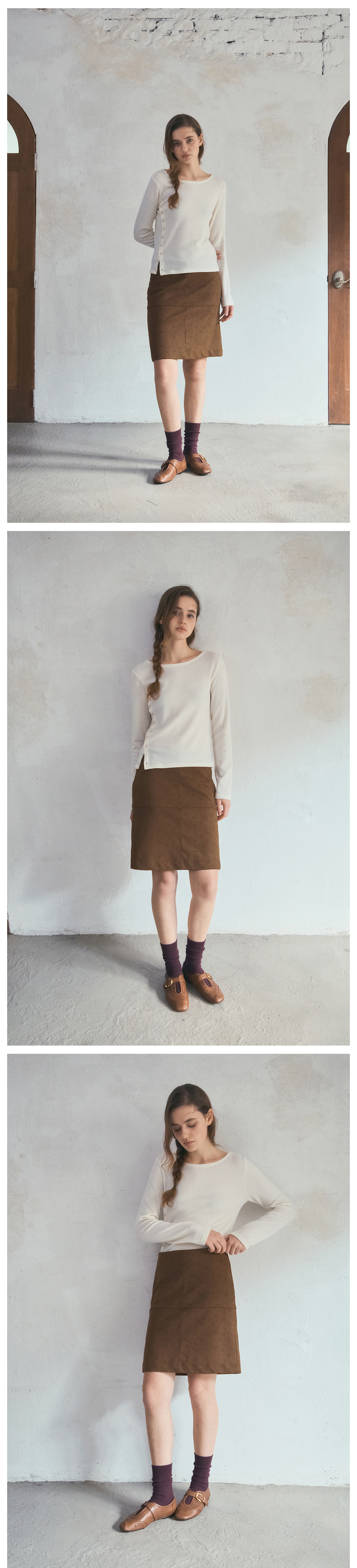 긴팔 티셔츠 모델 착용 이미지-S1L14