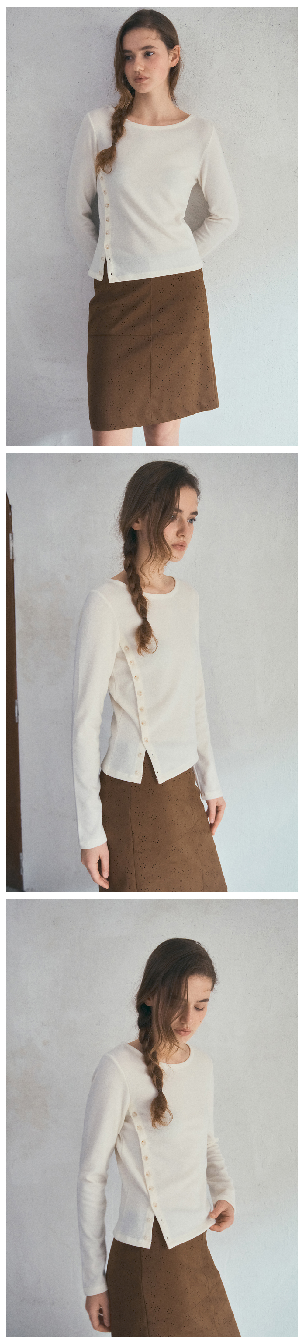 긴팔 티셔츠 모델 착용 이미지-S1L12