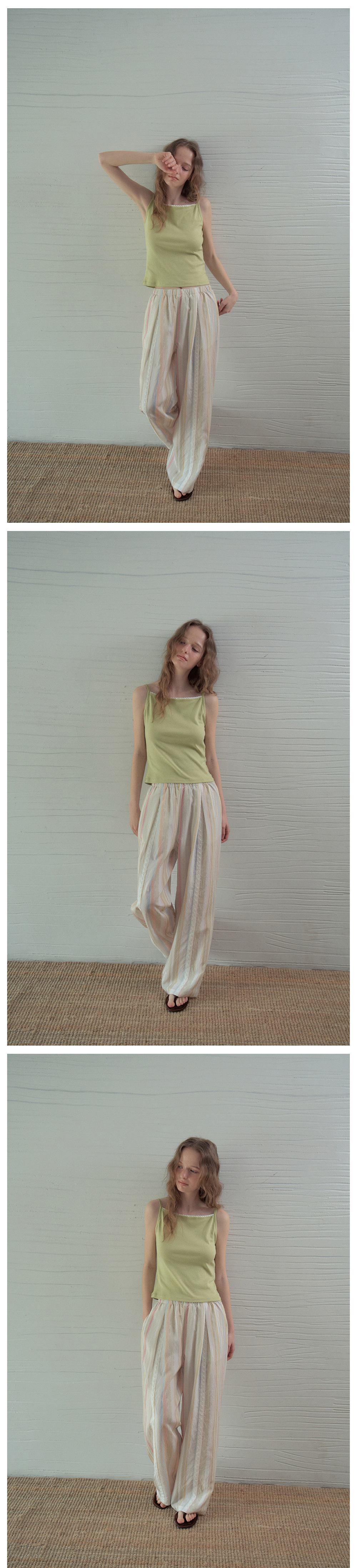 DELI LACE SLEEVELESS TEE - 2 COLORS GREEN