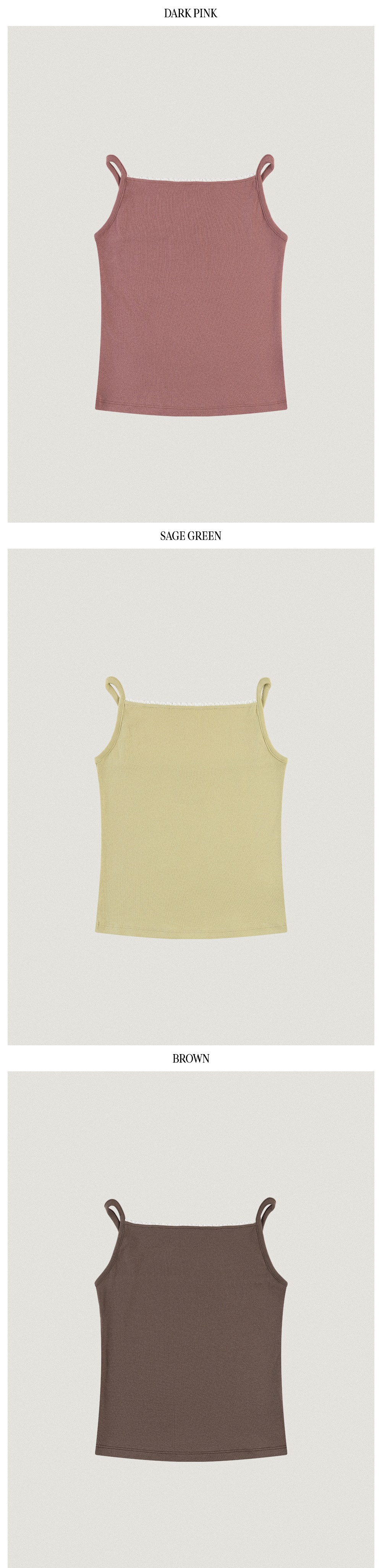 DELI LACE SLEEVELESS TEE - 2 COLORS AS SHOWN