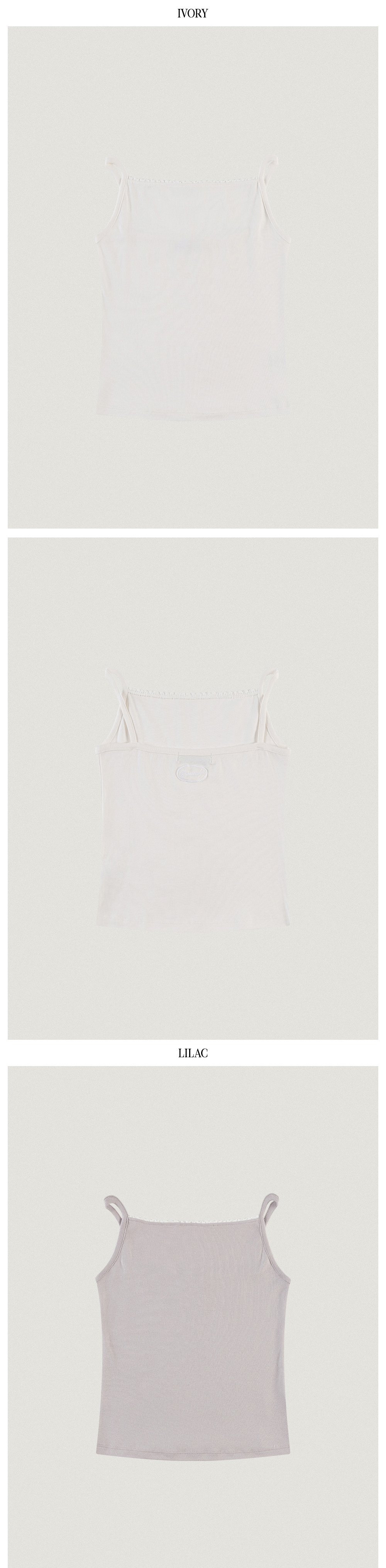 DELI LACE SLEEVELESS TEE - 2 COLORS AS SHOWN