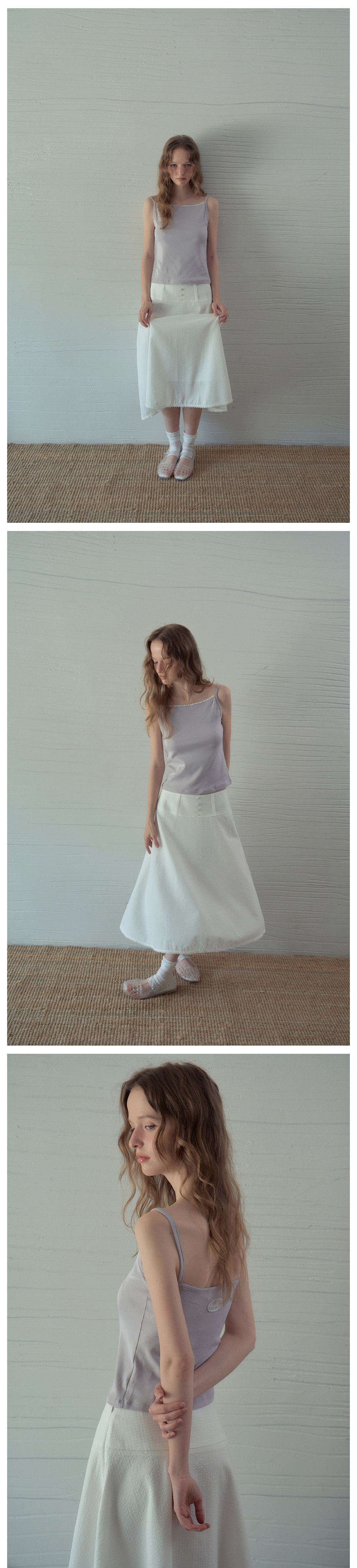 DELI LACE SLEEVELESS TEE - 2 COLORS AS SHOWN