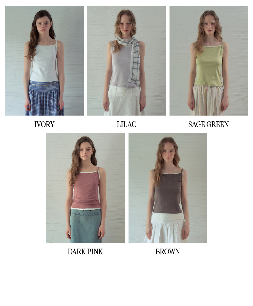 DELI LACE SLEEVELESS TEE - 2 COLORS GREEN