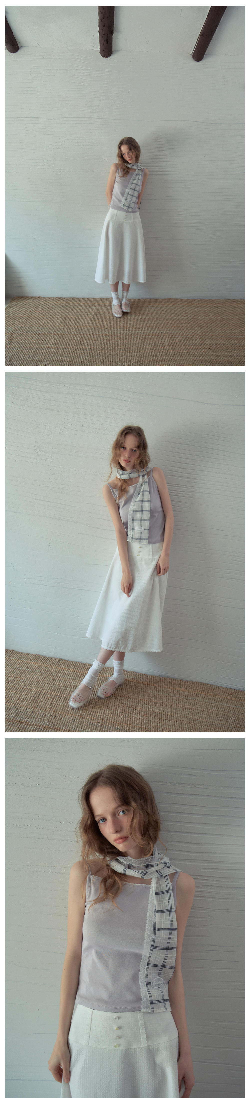 DELI LACE SLEEVELESS TEE - 2 COLORS AS SHOWN