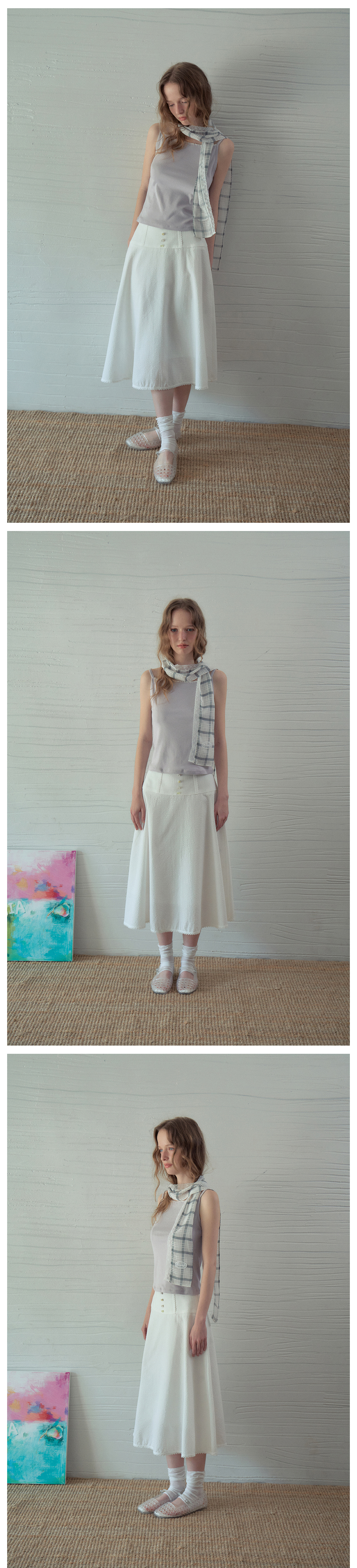 DELI LACE SLEEVELESS TEE - 2 COLORS AS SHOWN