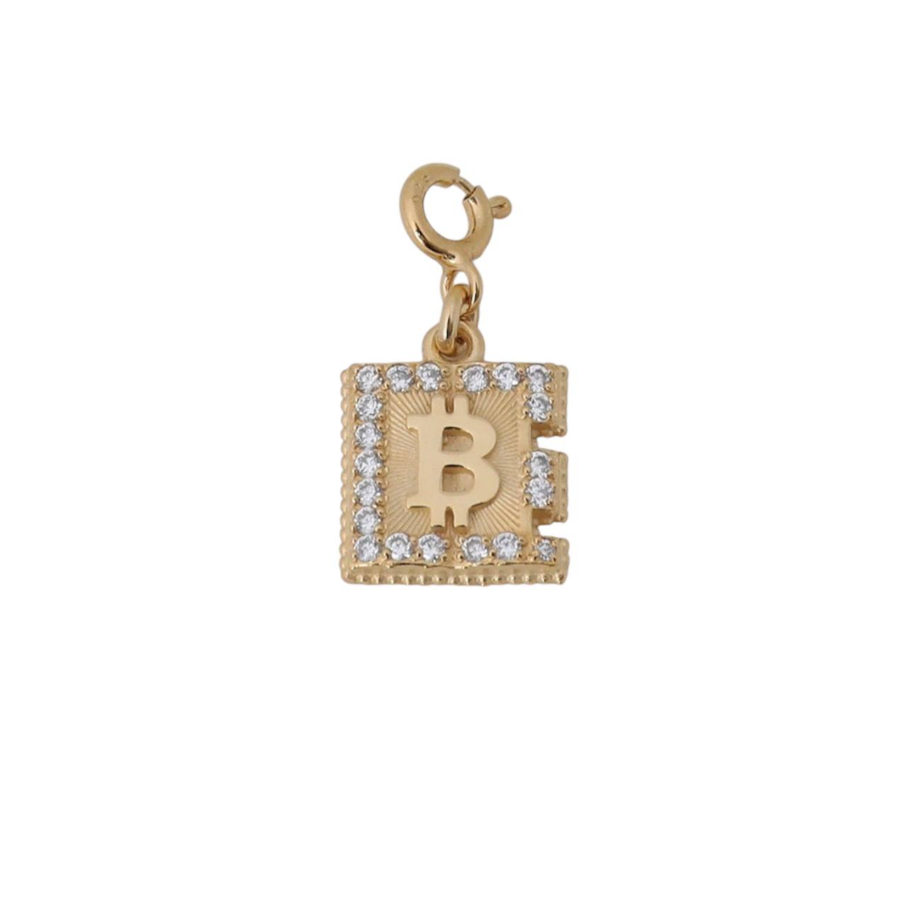 $230 ] Bitcoin Status Charm / Yellow / White Stone | 도리아니