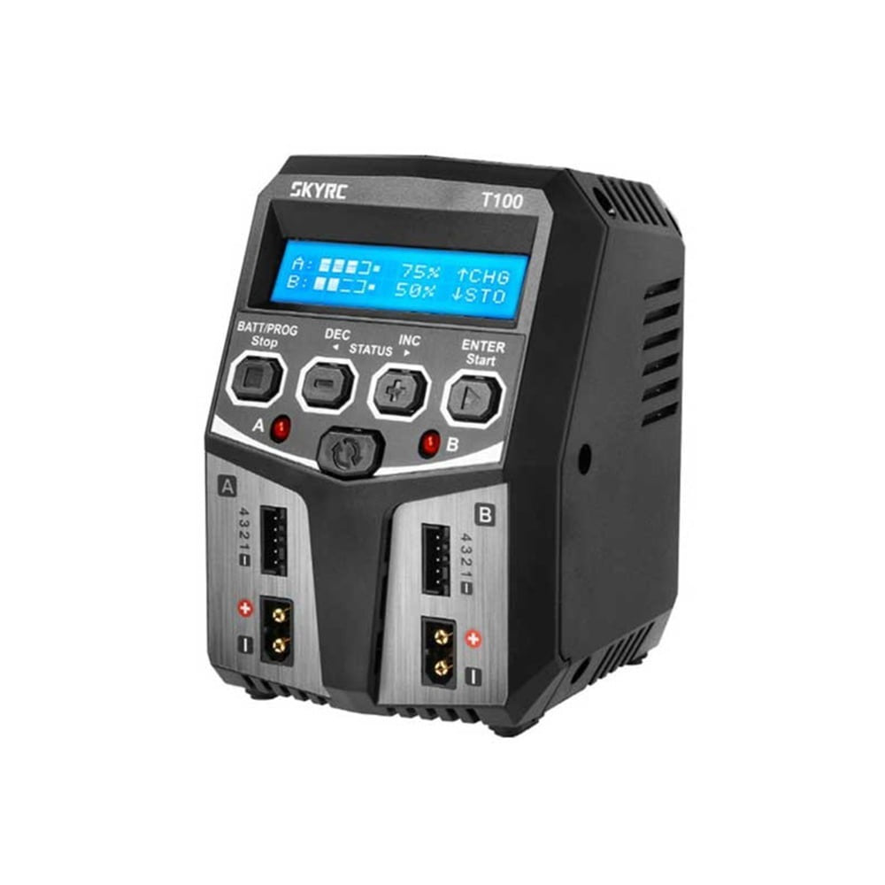 ACROXAR,[SKYRC] T100 100W AC 5A Dual Balance Charger (듀얼 5A, AC 고속 충전기)