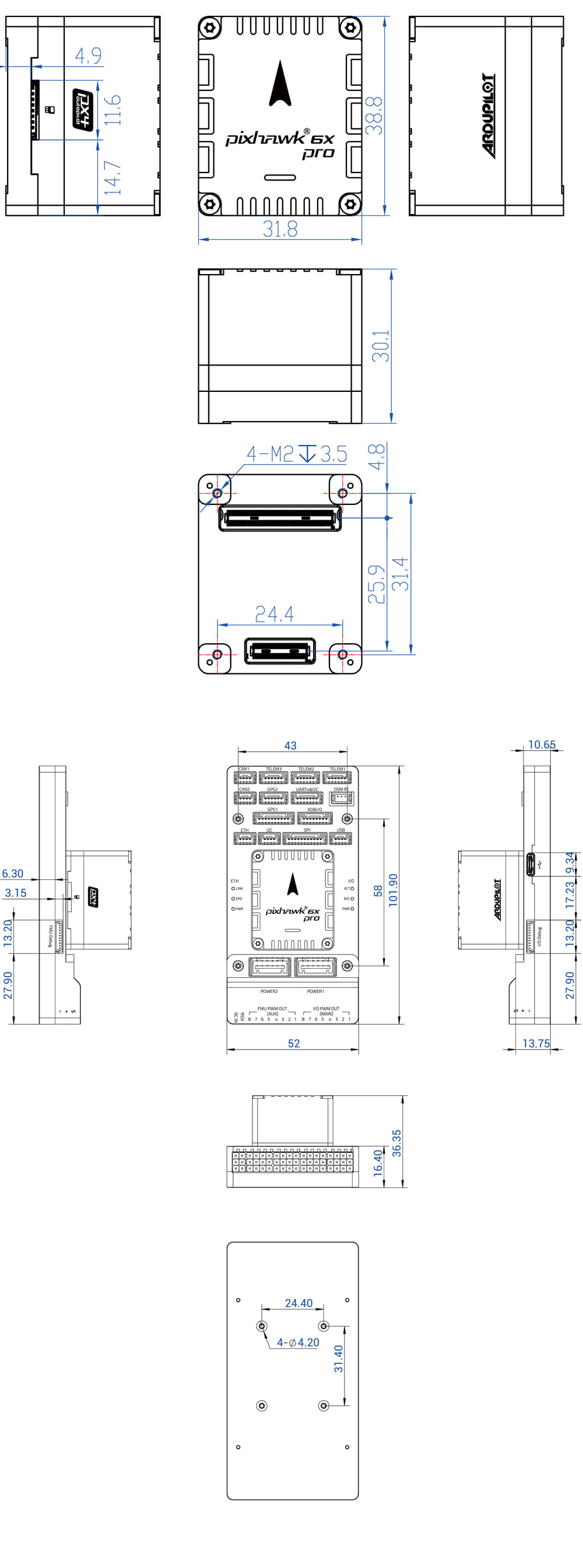 [�˾���ũ] HL-11070 [Holybro] �Ƚ�ȣũ 6X Pro ���Ĵٵ� v2A ���� ��Ʈ�ѷ� PM02D �Ŀ���� ���� (�����Ǹ�) 5