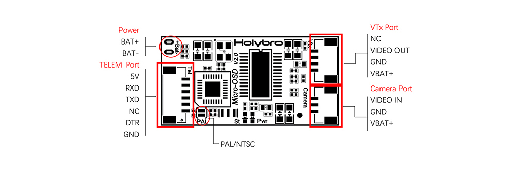 [���ܼ�]  [Holybro] Ȧ����� ����ũ�� OSD V2 (�Ƴ��α� VTX �� OSD)