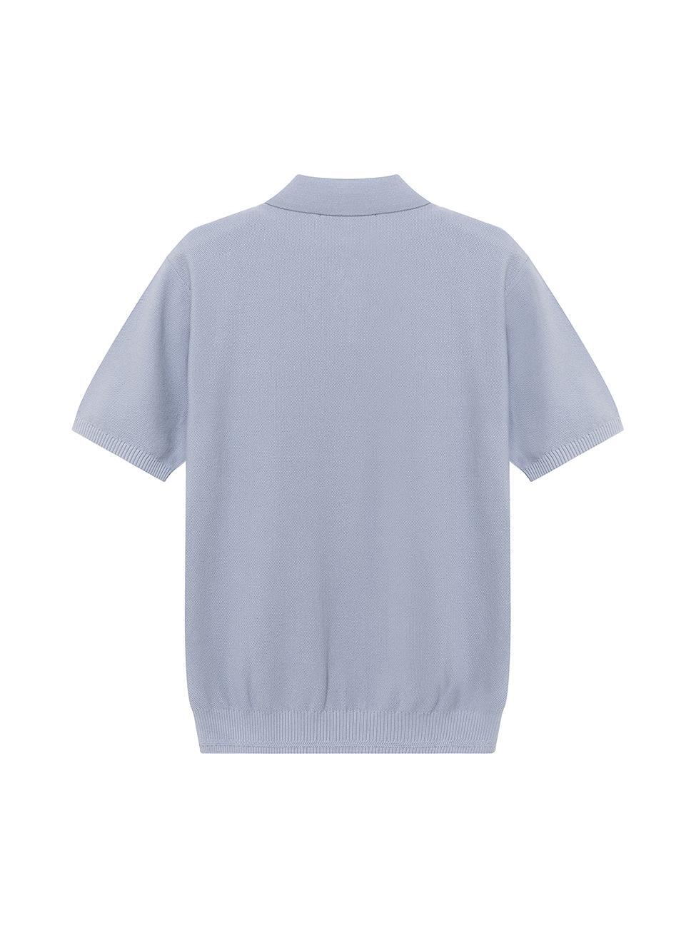 Textured Short-Sleeve Polo Knit - nau official
