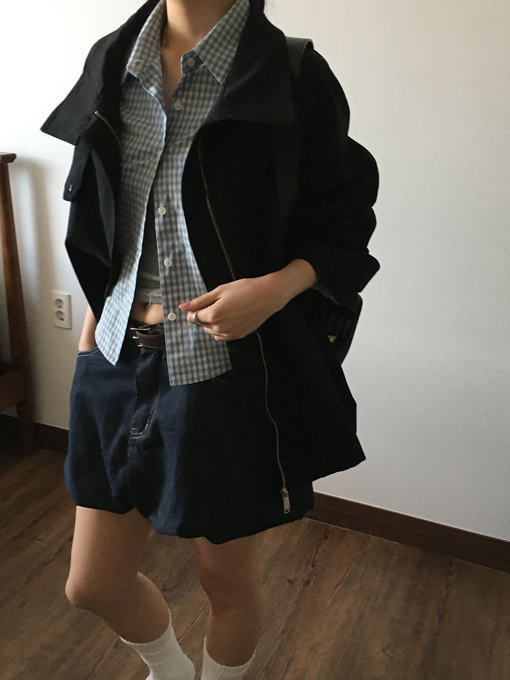 도크 하이넥 숏 트렌치 코트 (3color) 상세 이미지 26