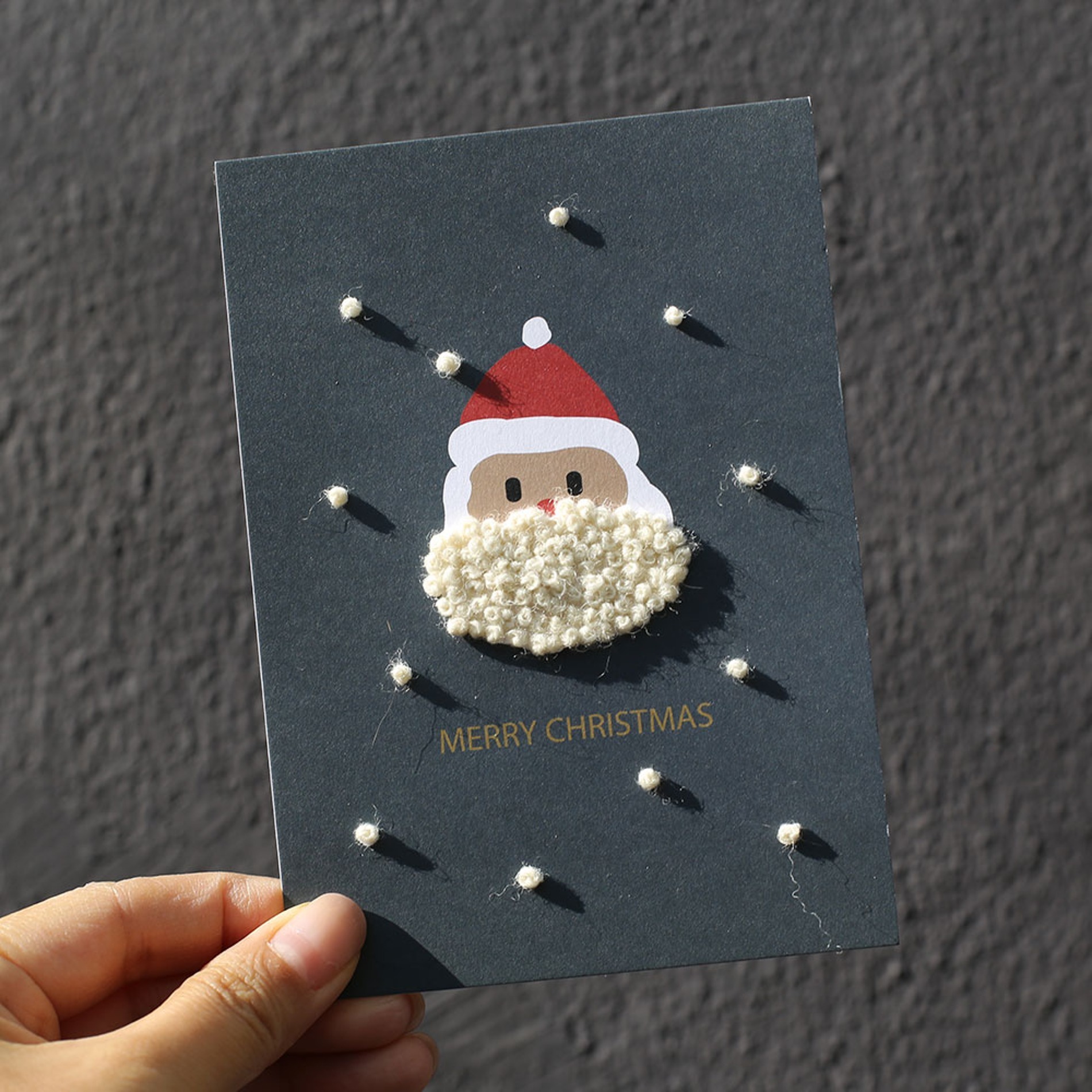 [이본느모건] 프랑스자수 해피산타 크리스마스 카드 2장 만들기 DIY KIT