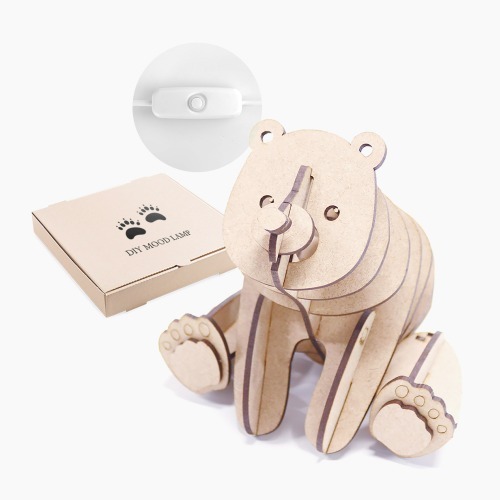 [주식회사 비피] 나무 꿀 곰 무드등 만들기(설명서, USB 램프 포함)