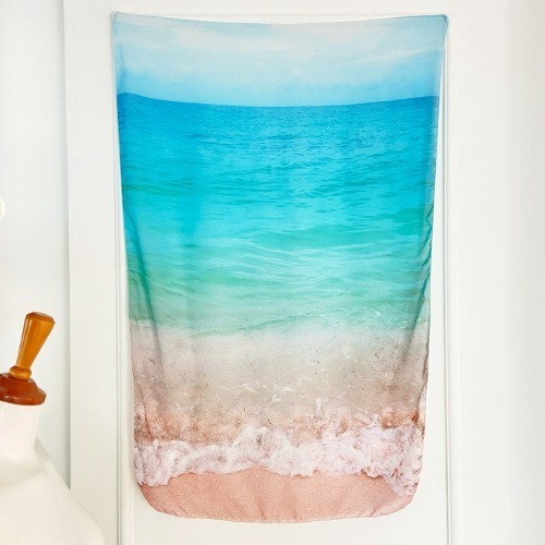[미묘한피크닉] 카리브 바다 쉬폰 패브릭 포스터