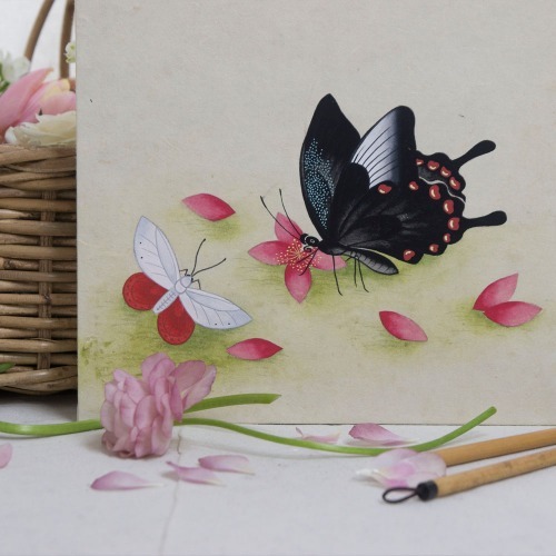 [민화화실 bliss] 행운을 상징하는 꽃과 나비(화접도) 민화 키트