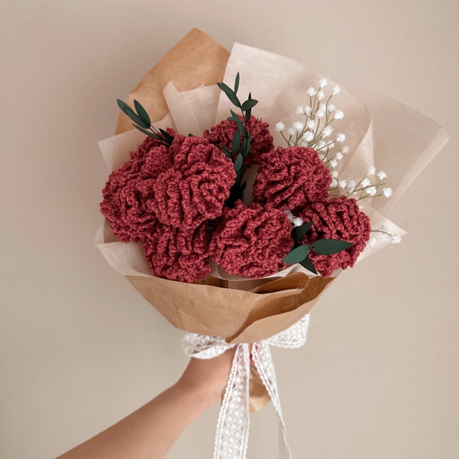 [슬로우모먼츠] 오월의 카네이션 한아름 꽃다발 - 코바늘 키트