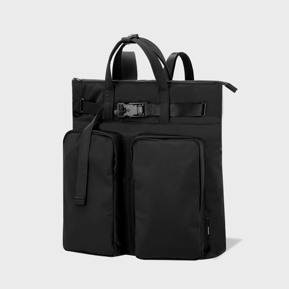 2WAY TOTE BAG 002 M WITH BELT Black - sweetch