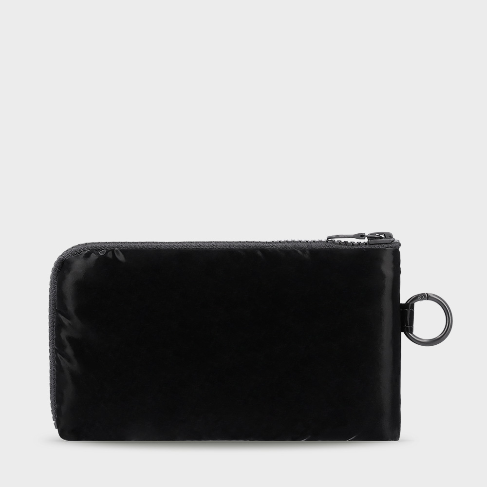 HALF ZIP WALLET 001 L Glossy Black - sweetch