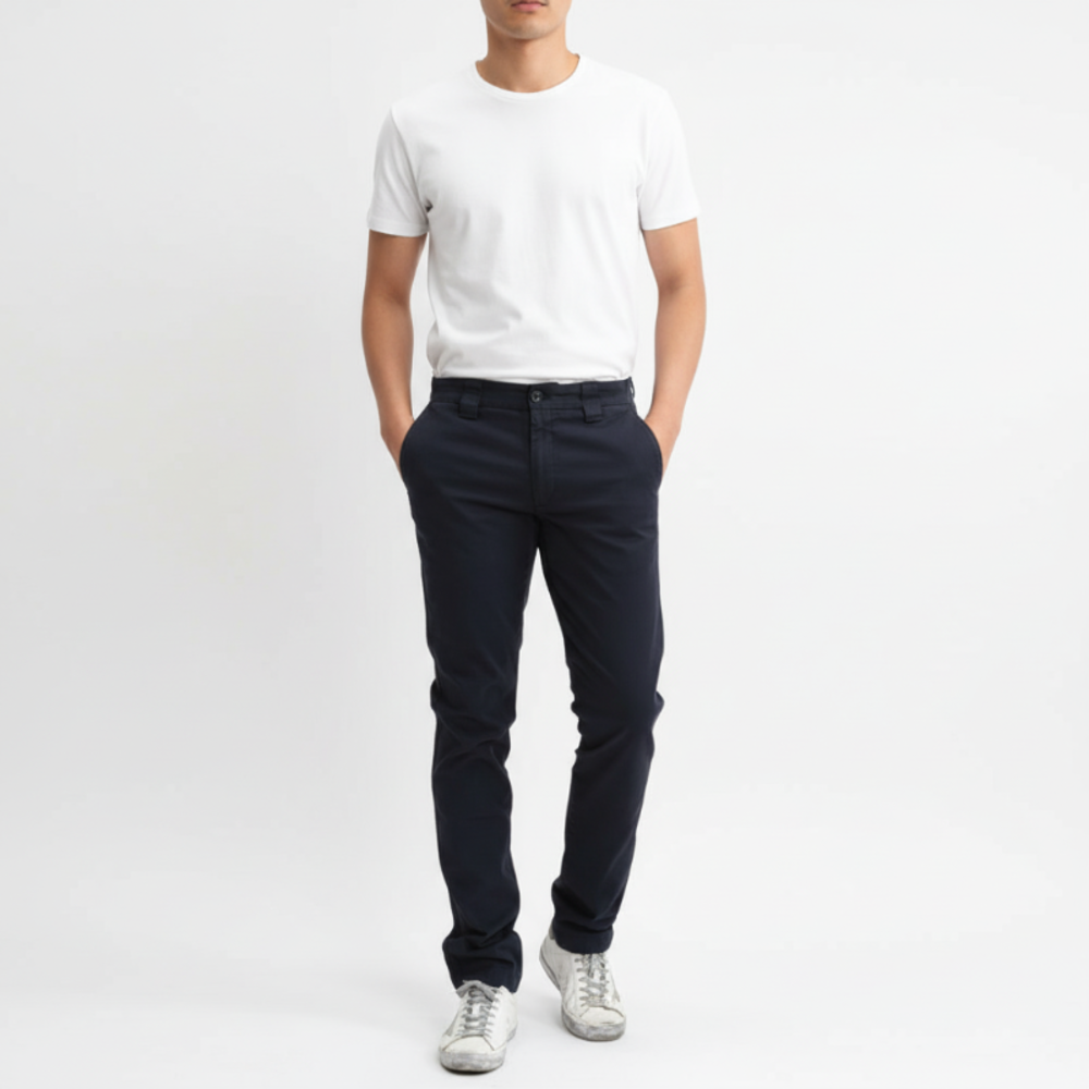 CP컴퍼니 슬림핏 코튼 팬츠 06CMPA101A: 절제된 우아함