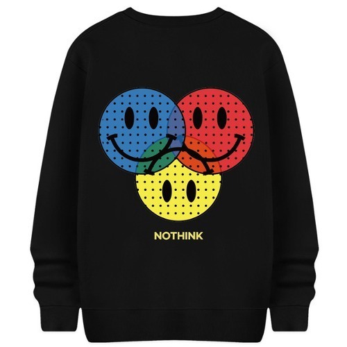 Tricolor Smile Sweatshirt T-shirt Big Size Unisex