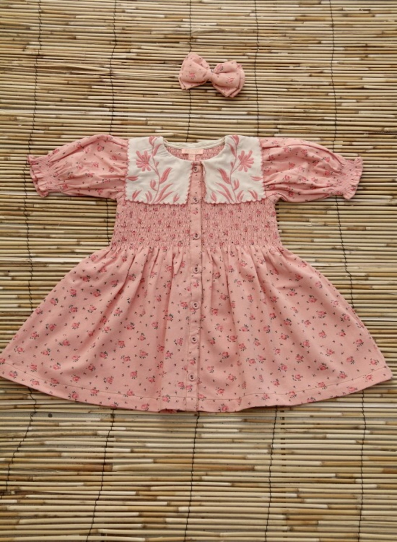 24aw Bonjour diary ROMANTIC LONG TUNIQUE Hazelnut flowers