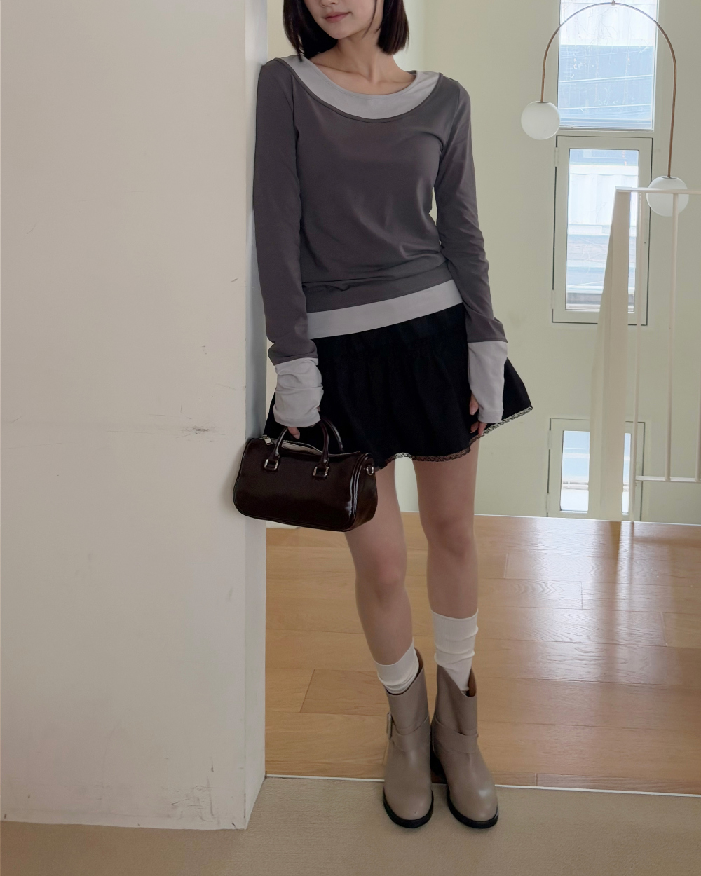 물결 레이스 스커트 (ivory,black) 상세 이미지 28