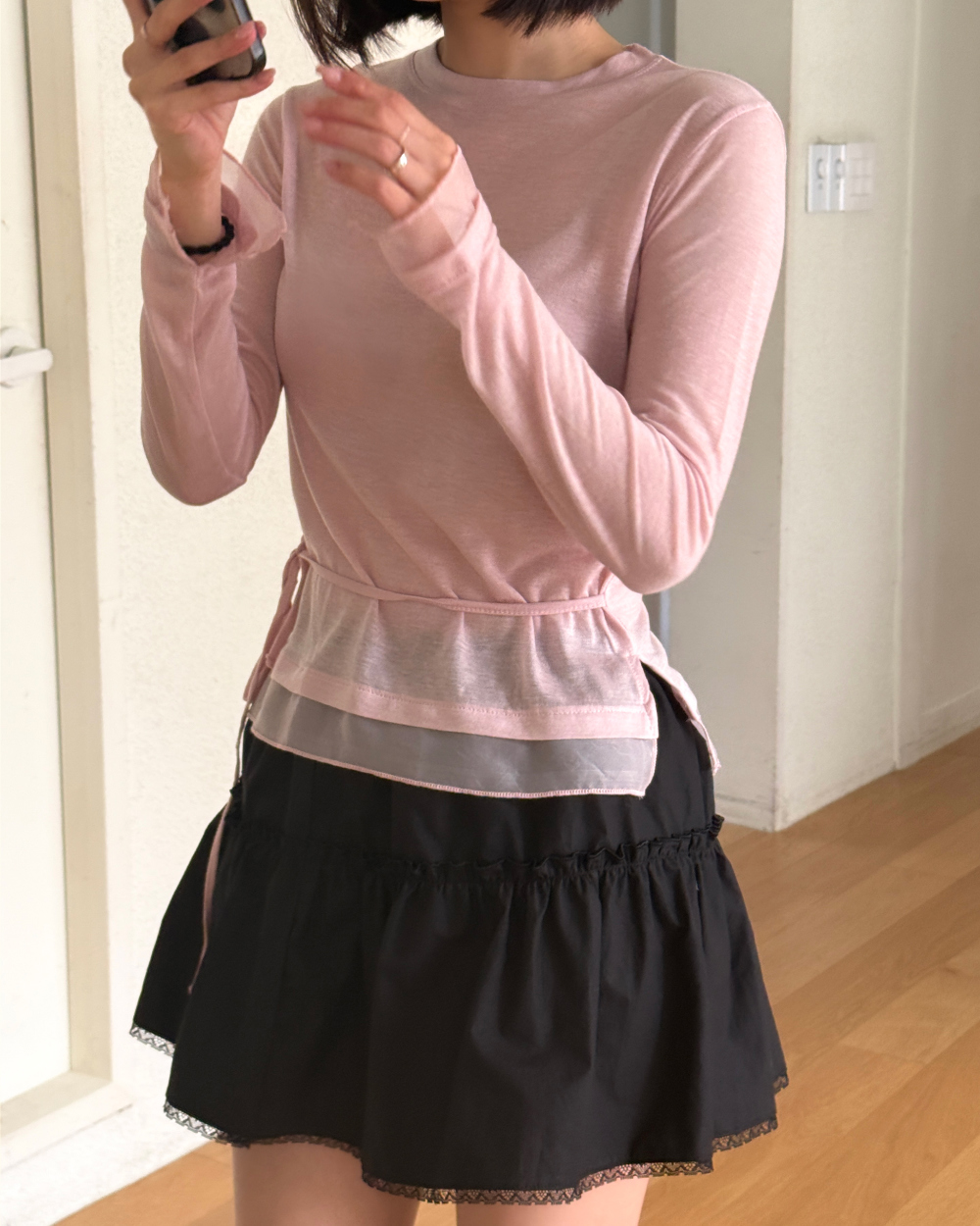 물결 레이스 스커트 (ivory,black) 상세 이미지 20