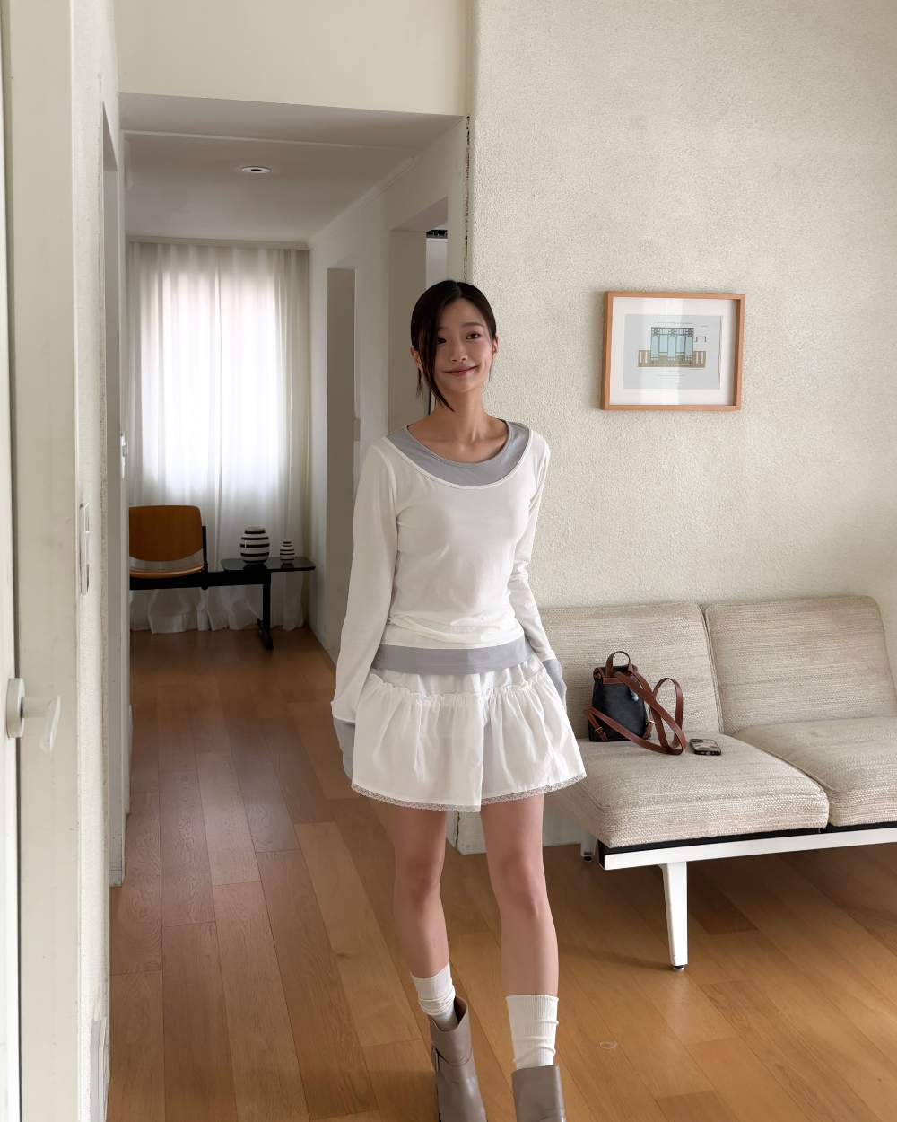 물결 레이스 스커트 (ivory,black) 상세 이미지 53