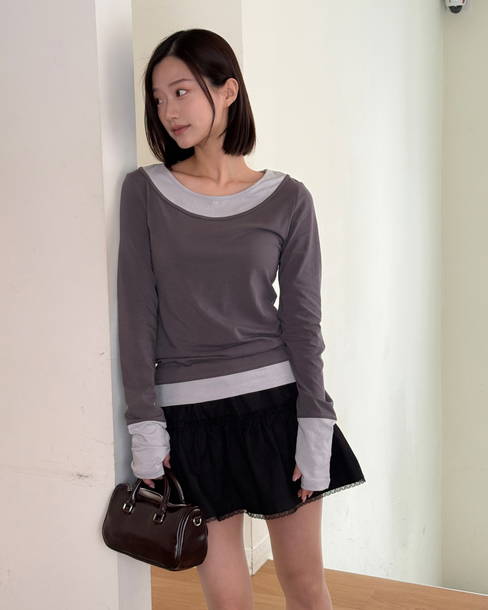 물결 레이스 스커트 (ivory,black) 상세 이미지 22