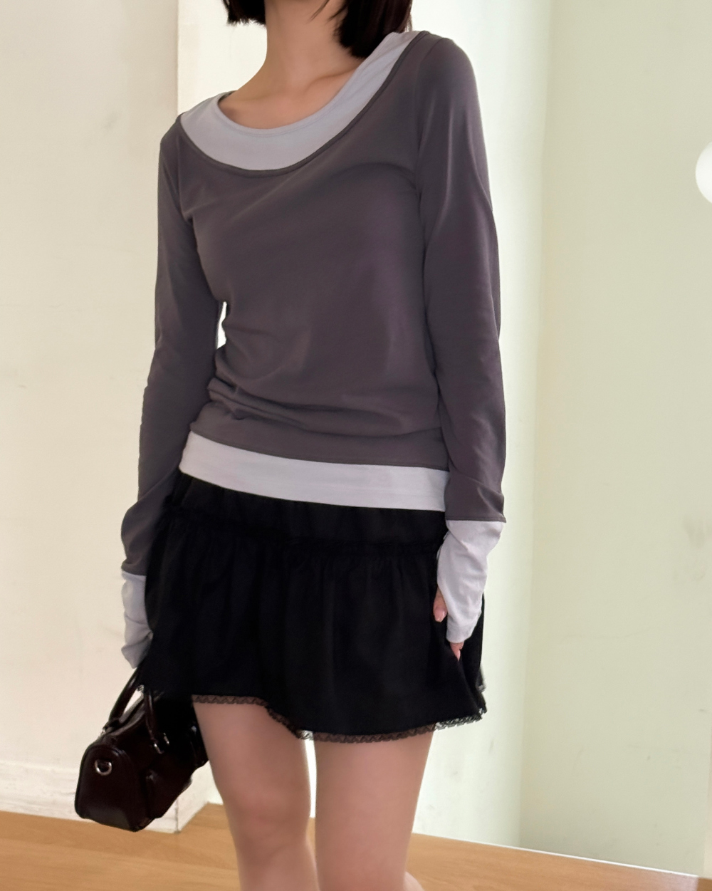 물결 레이스 스커트 (ivory,black) 상세 이미지 21