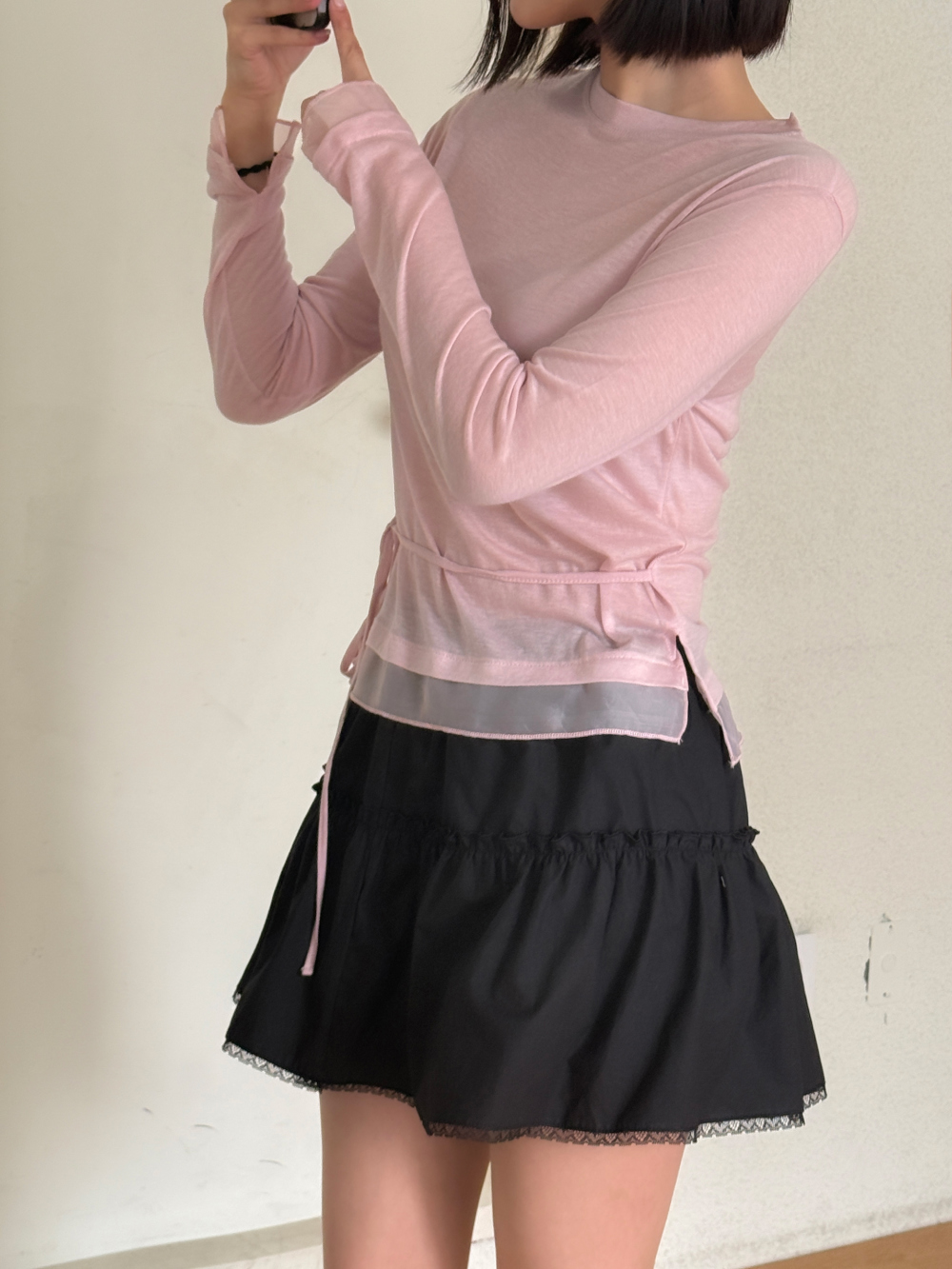물결 레이스 스커트 (ivory,black) 상세 이미지 12