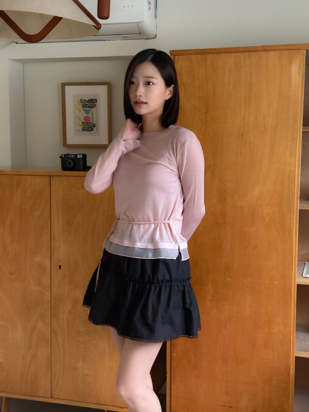 물결 레이스 스커트 (ivory,black) 상세 이미지 6
