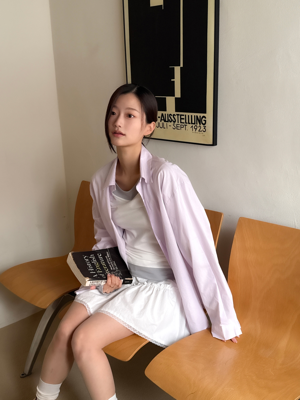 물결 레이스 스커트 (ivory,black) 상세 이미지 36