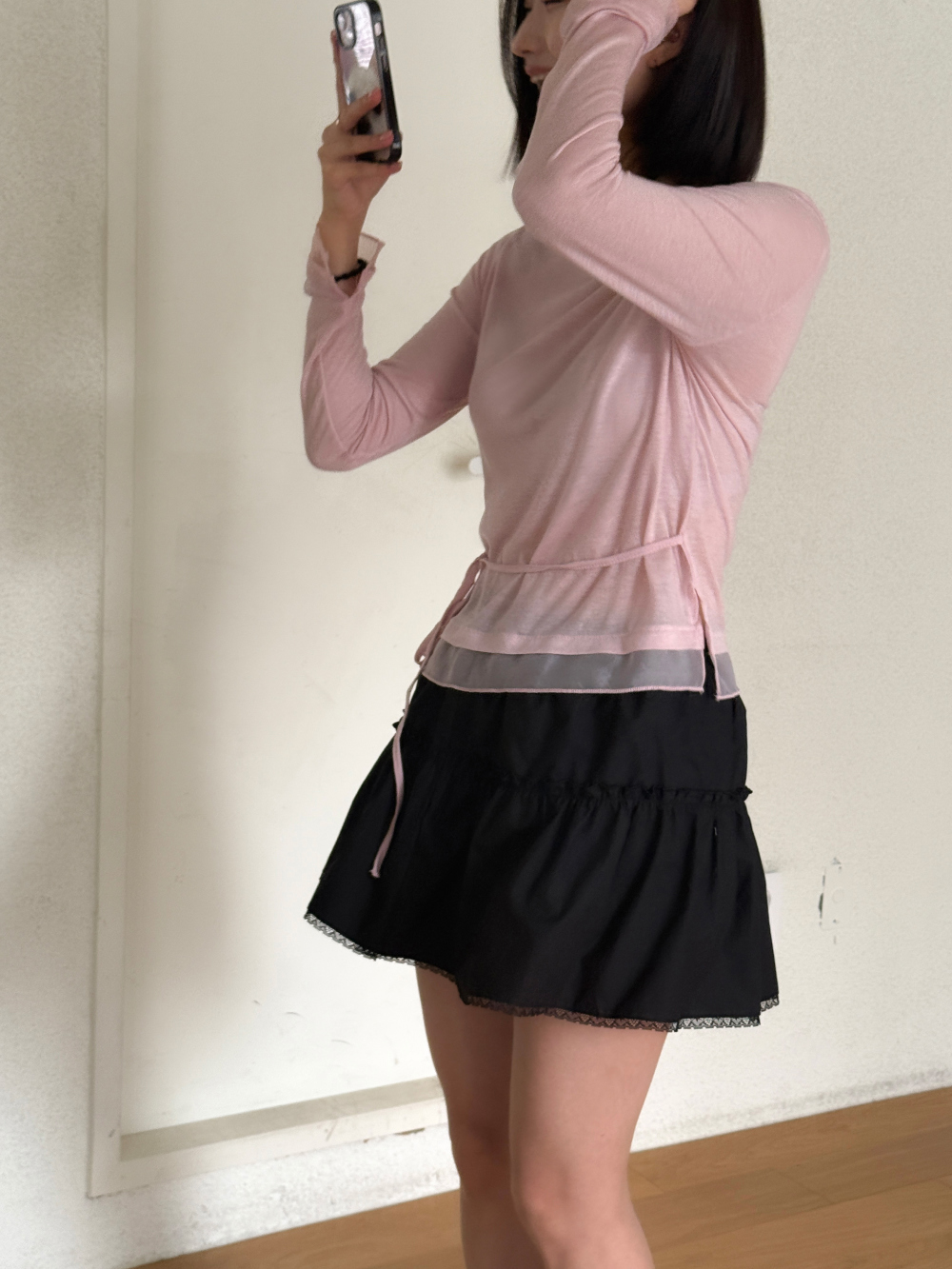 물결 레이스 스커트 (ivory,black) 상세 이미지 17