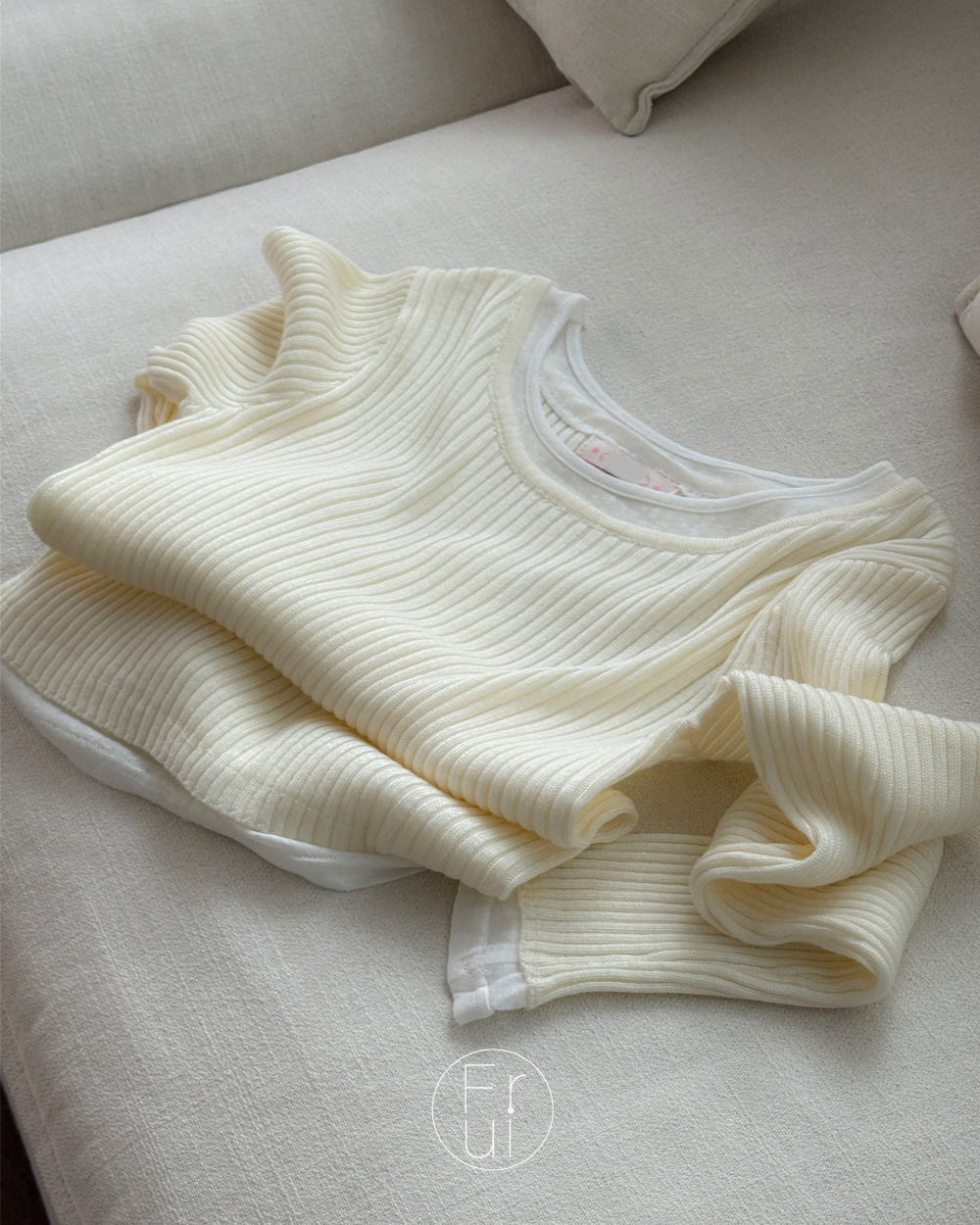 [1500장/컬러추가](여리핏/봄신상)마카롱 레이어드 크림 니트 (ivory,gray,black) 상세 이미지 30